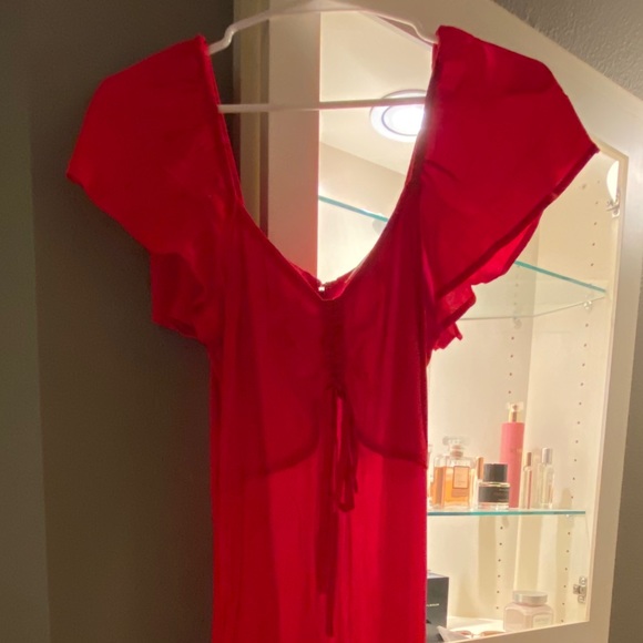 New Cherry Red Leith Maxi Dress - Picture 1 of 5